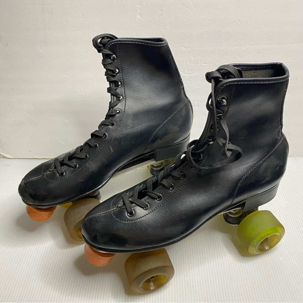 Roller Derby Classic Black Leather Roller Skates - High-Top Lace-Up Sz 10